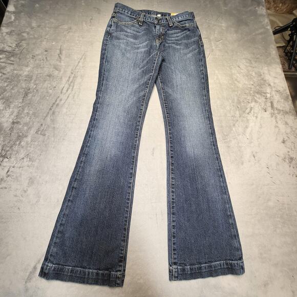 GAP Long and Lean Jeans Womens 2 Regular Blue Medium Wash Bootcut Stretch Denim - Picture 1 of 11